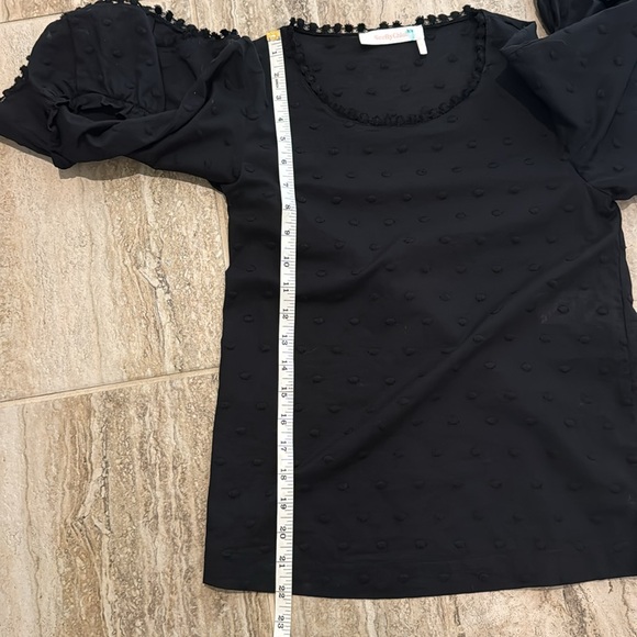 See by Chloe Black Embroidered Flare Sleeve Blouse Size 34 (Size 2) - Picture 12 of 12